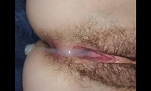 Step-Daughters Hairy Cunt Flows with Creampie