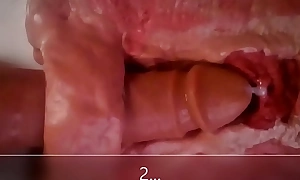 Patch down up and internal view of anal dildo fucking