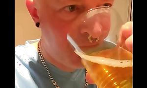 NorthSubA drinking his originally morning piss
