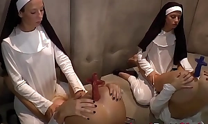 Nun ass toyed overwrought mongrel