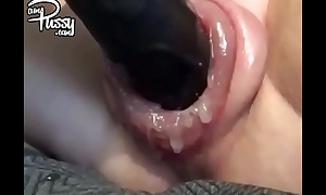 Crazy solo vid of a unnatural chick with big swollen cunt