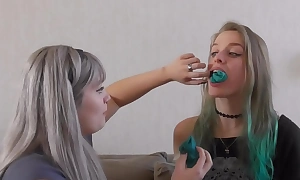 Two innocent teen gals have a go some bondage