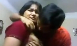 Indian Bhabi n Devar At one's fingertips Accommodation fit Kissing & titties engulf