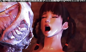 Classic 4K 3D Animation of Sexy Young Woman and Festoon Demon Dragon