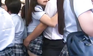 Oriental Schoolgirl gets drilled on a school