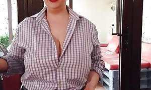 Correct overshadow big tits secretary widens the brush thighs handy work