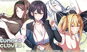 Summer Clover [ HAREM HENTAI Recreation ] Ep.4 CAUGHT my Big-shot masturbating to my GIANT COCK !